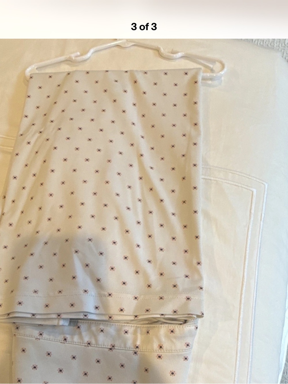 LG Men's Cream Shirt with Small Pink Micro-Dots